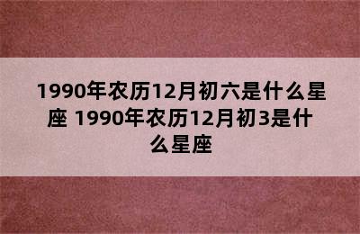 1990年农历12月初六是什么星座 1990年农历12月初3是什么星座